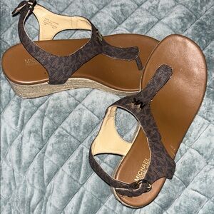 Michael Kors Dark Brown Wedge Sandals